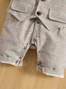 Baby Boy Plaid Bow 2-in-1 Jumpsuit – Christmas Style