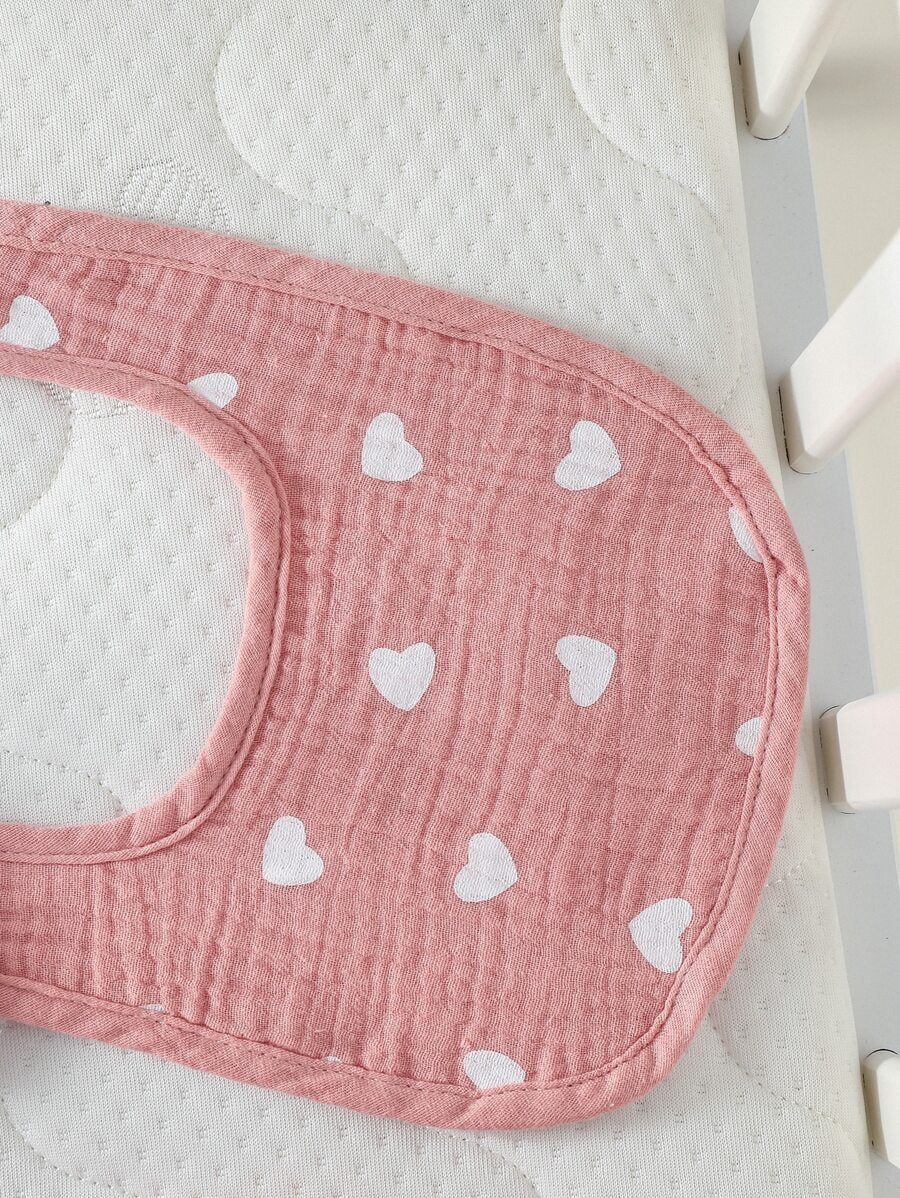 4pcs Baby Girl Heart Romper Bib Gloves & Headband