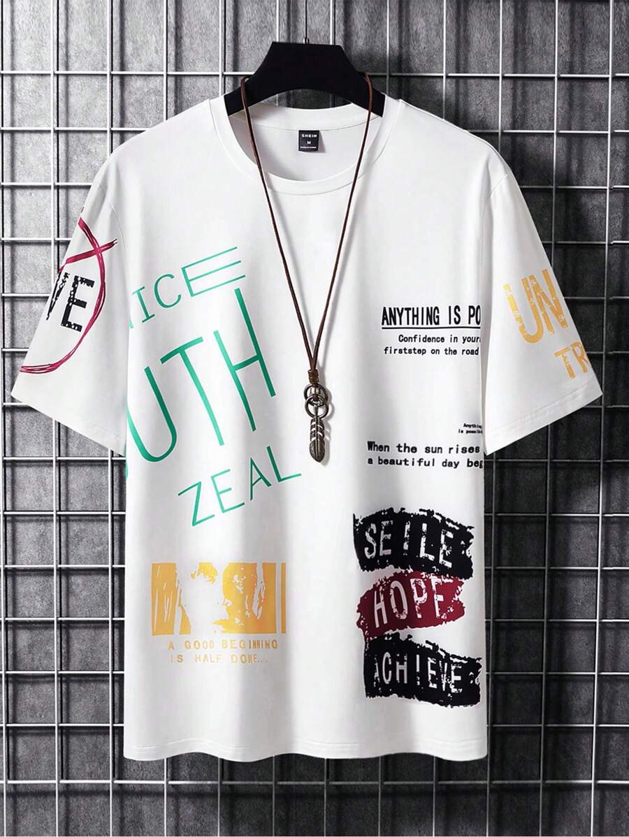 Manfinity EMRG Men’s Slogan & Figure Graphic Tee