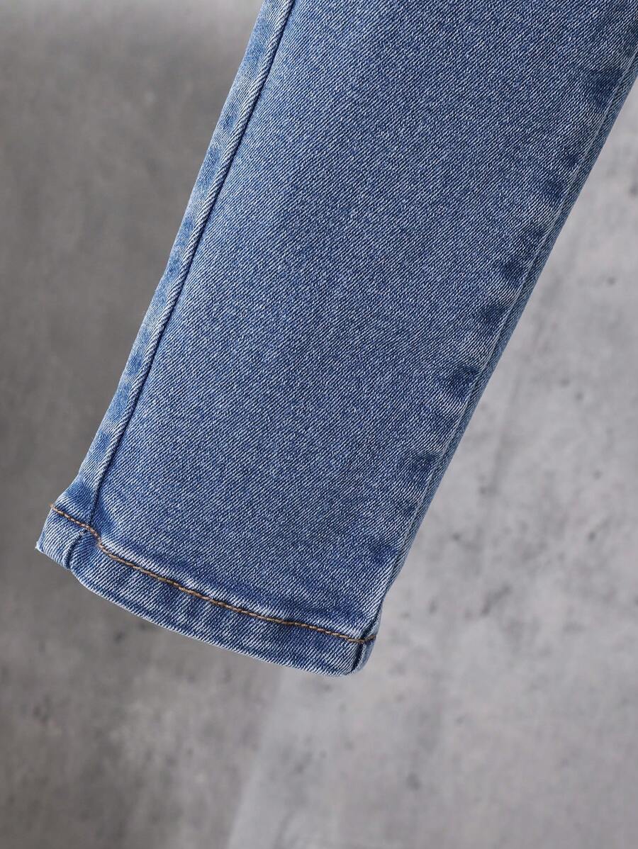 SHEIN Tween Boy Flap Pocket Side Cargo Jeans