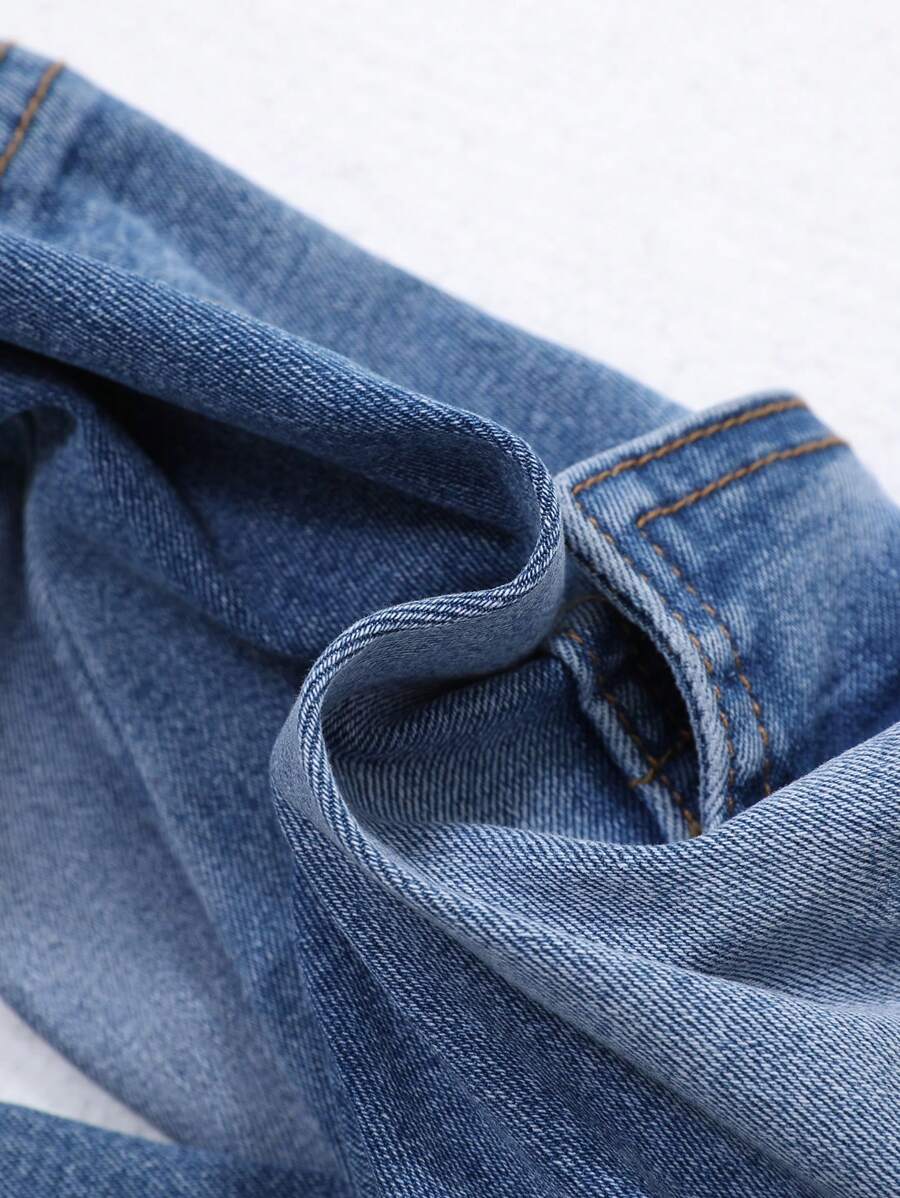 SHEIN Tween Boy Flap Pocket Side Cargo Jeans