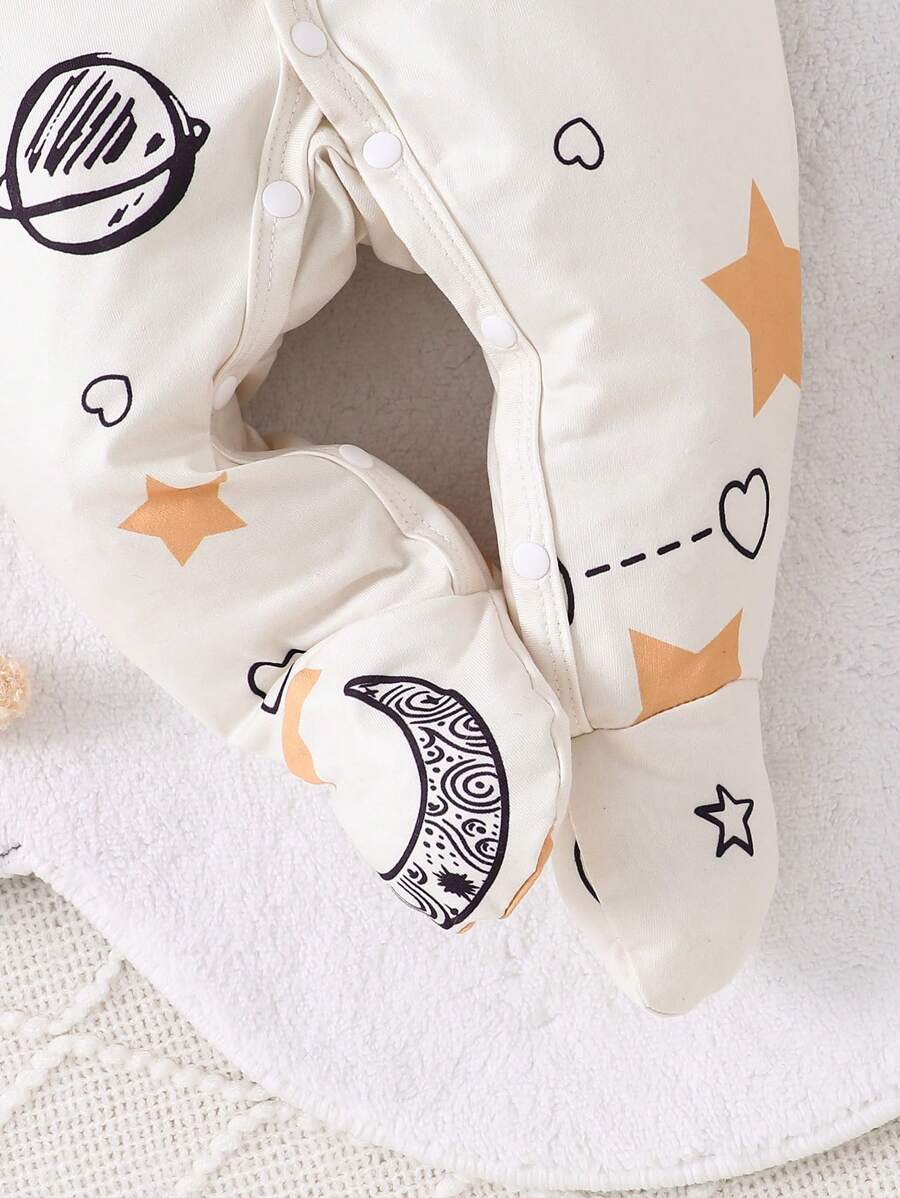 Baby Boy Space Print Footed Jumpsuit – Cozy Wear