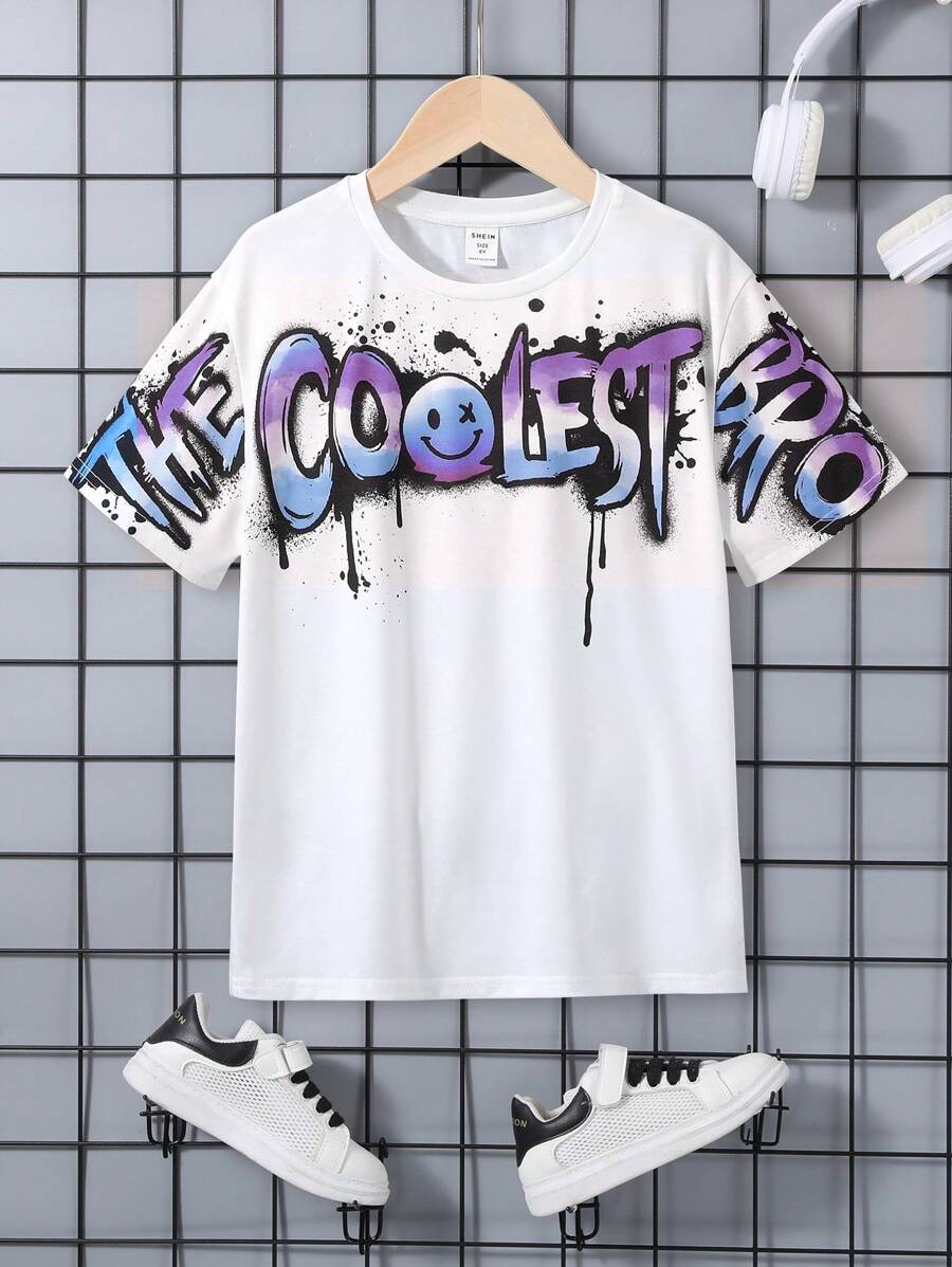 SHEIN Tween Boy Casual Knit T-Shirt