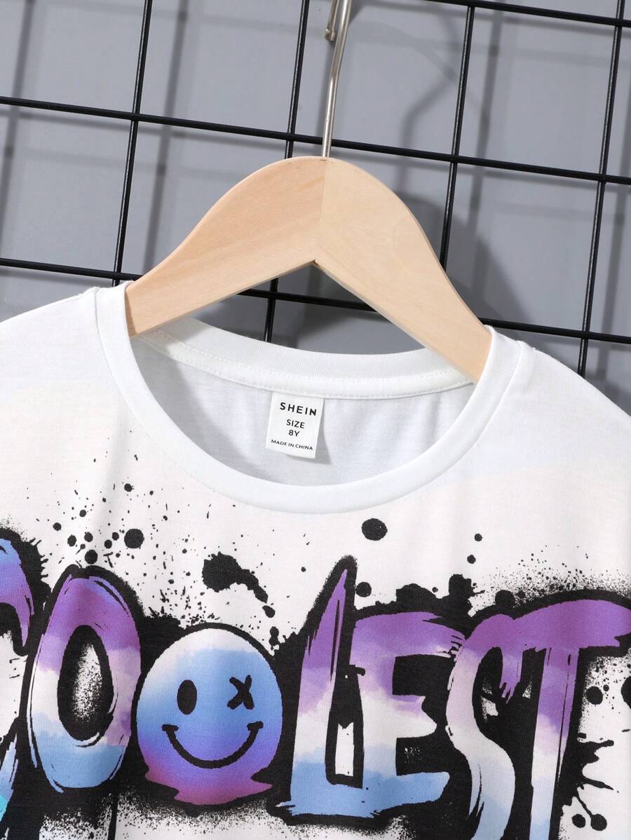 SHEIN Tween Boy Casual Knit T-Shirt
