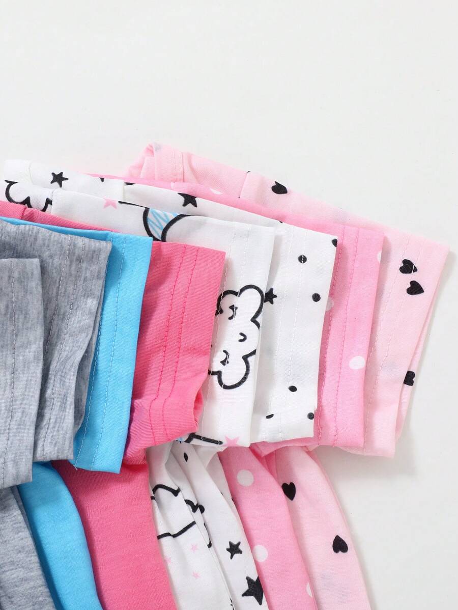 8pcs Baby Girl Cloud & Star Print Romper Set