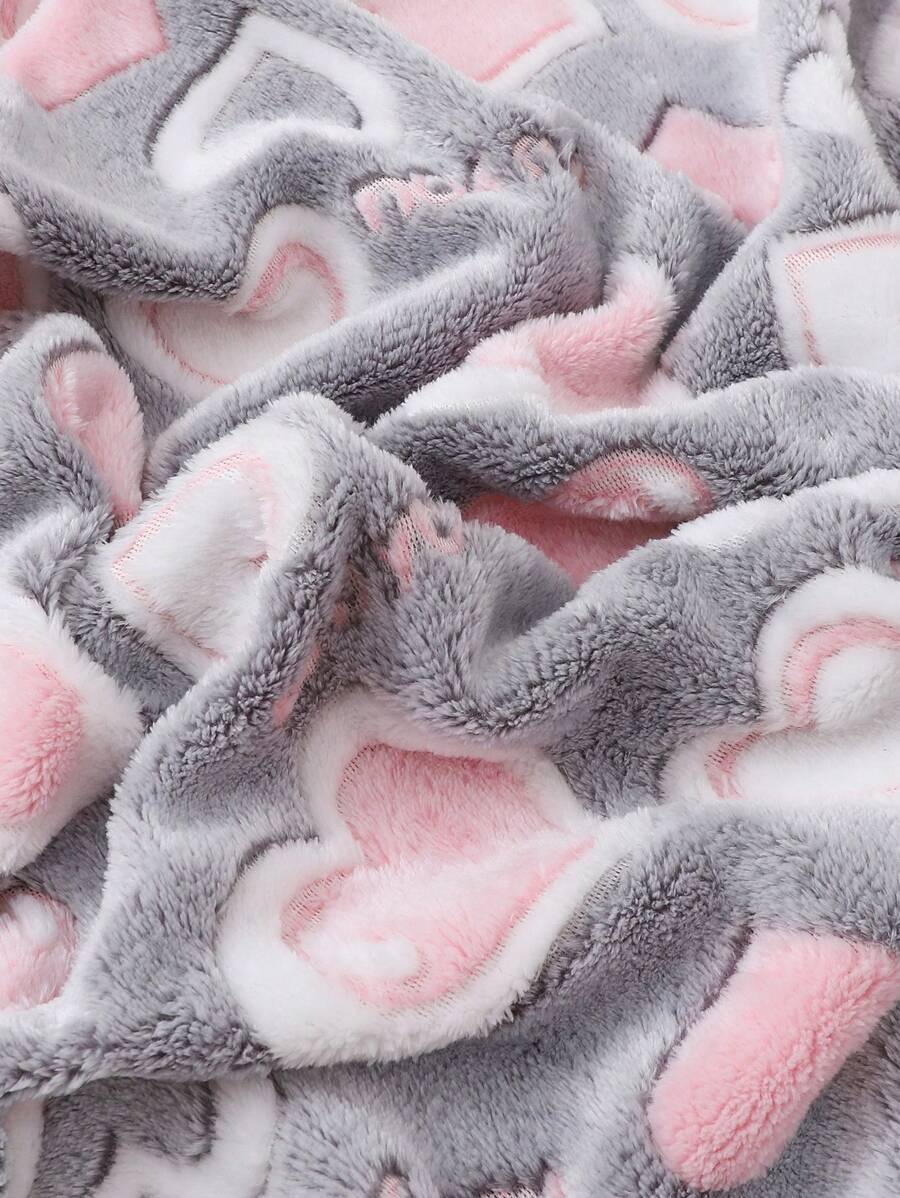 1pc Fluffy Baby Blanket – Soft Coral Fleece