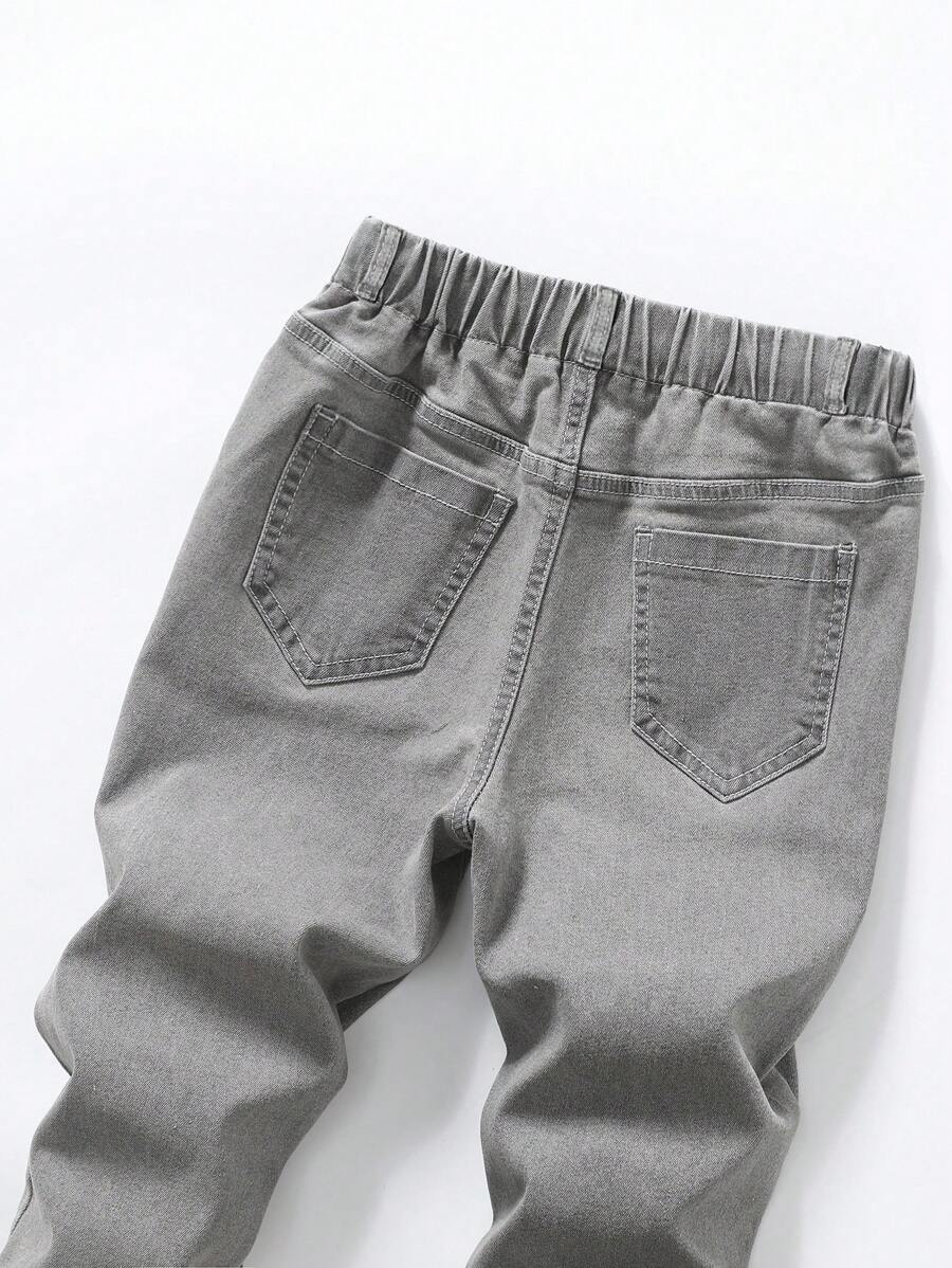 SHEIN Teen Boys All-Match Light Gray Jeans