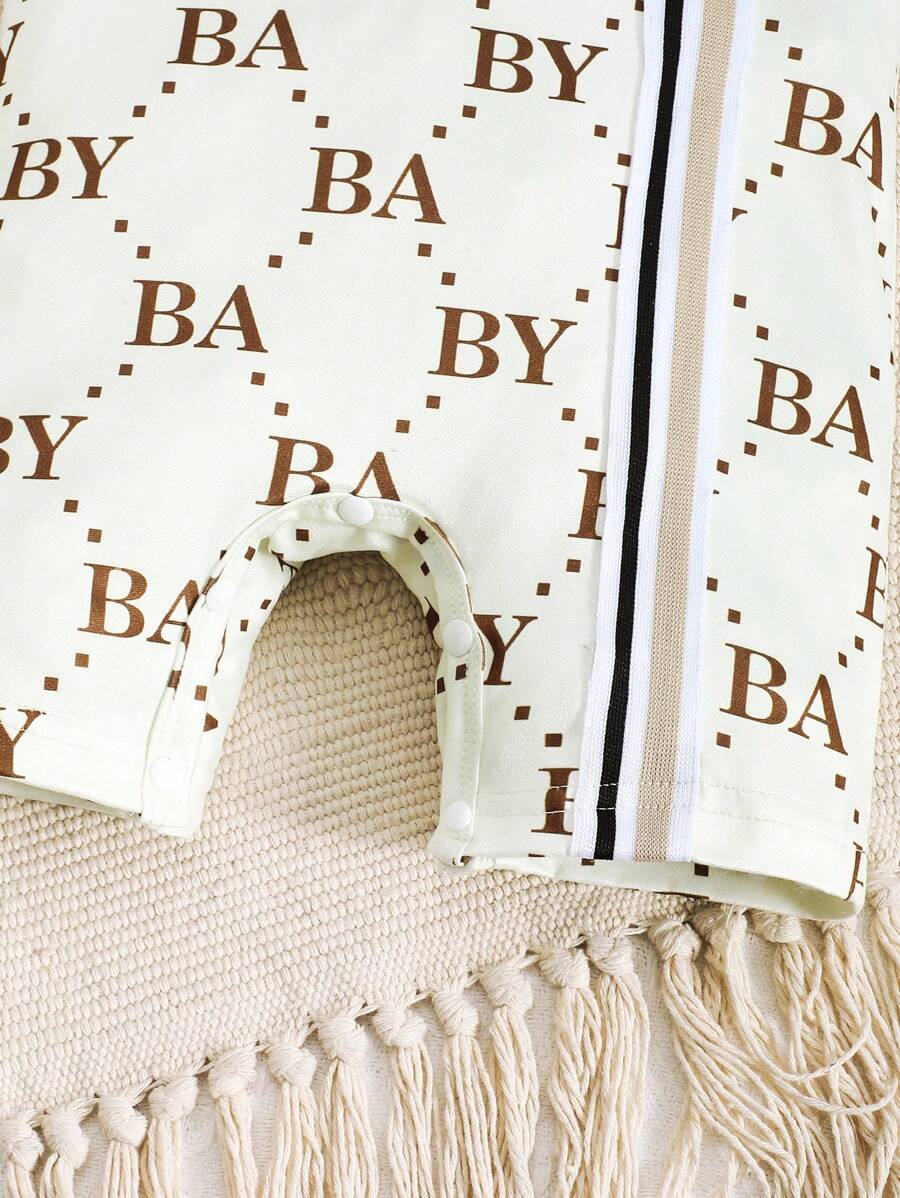 Toddler Boys Letter Print Patchwork Jumpsuit