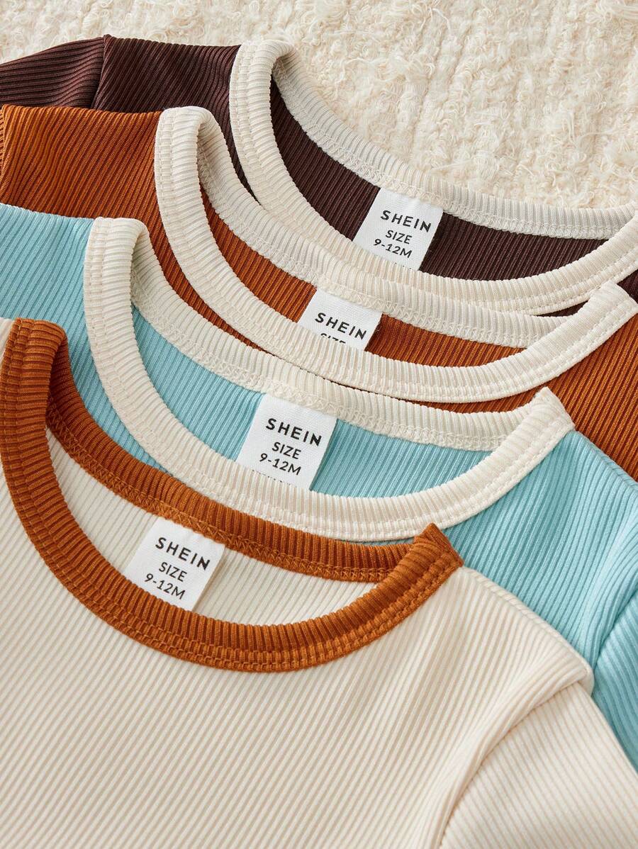 Baby Boy Short Sleeve Bodysuit Set – Summer Casual