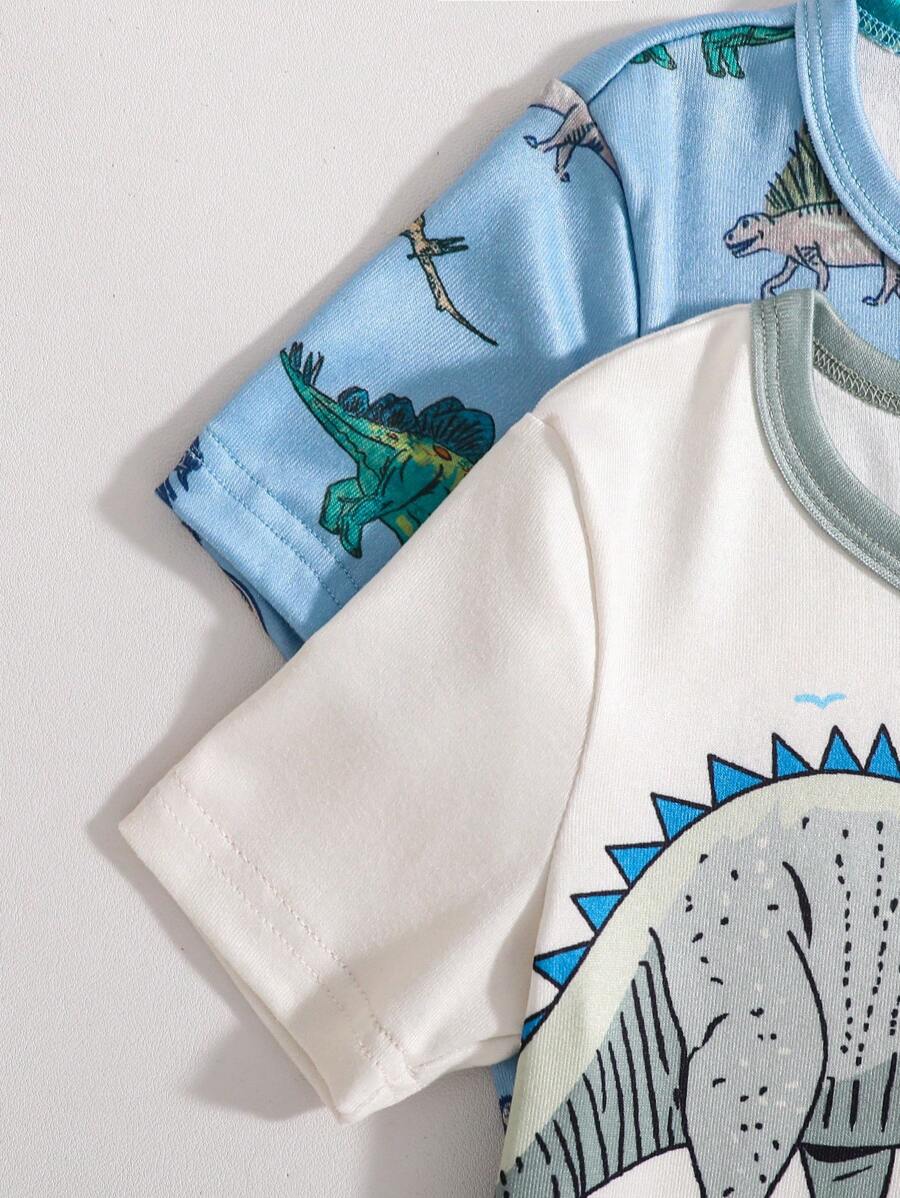 Boys Dinosaur Pajama Set – Short Sleeve & Snug Pants