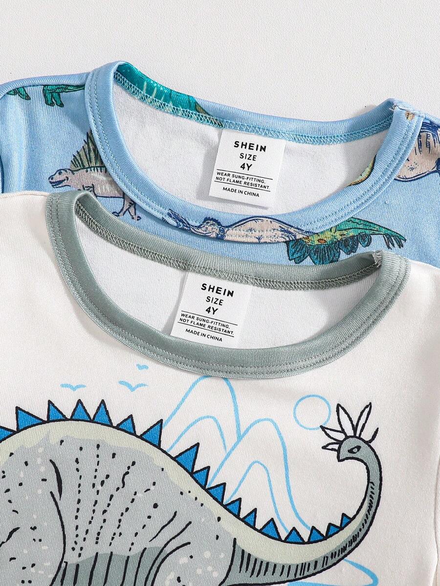 Boys Dinosaur Pajama Set – Short Sleeve & Snug Pants