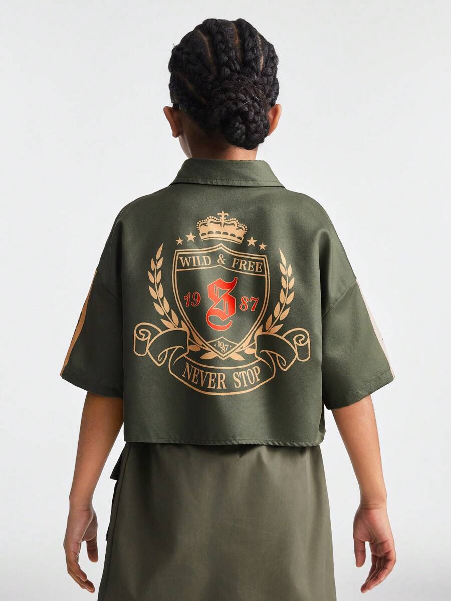 Coolane Kids Tween Girls Army Green Shirts