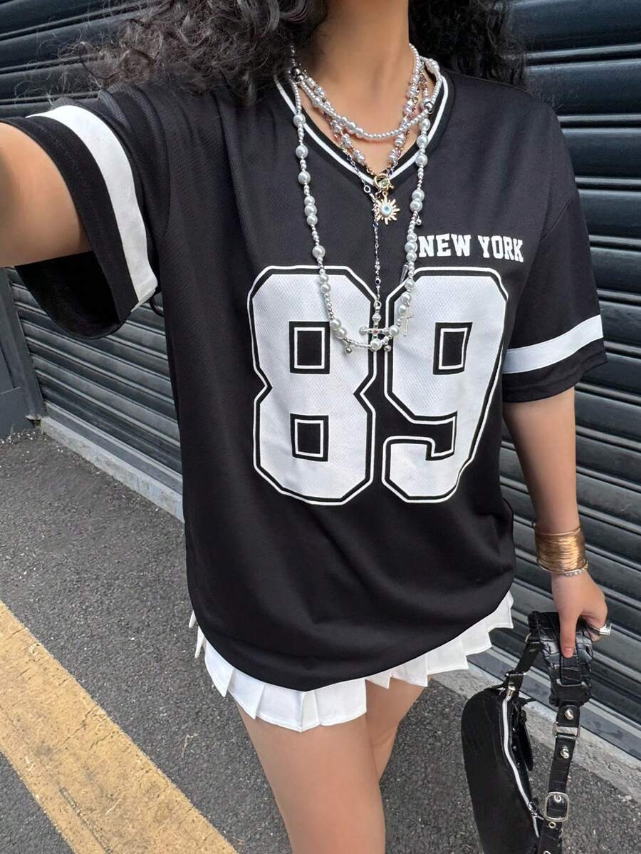 SHEIN Teen Girls Fashionable Loose Fit T-Shirt