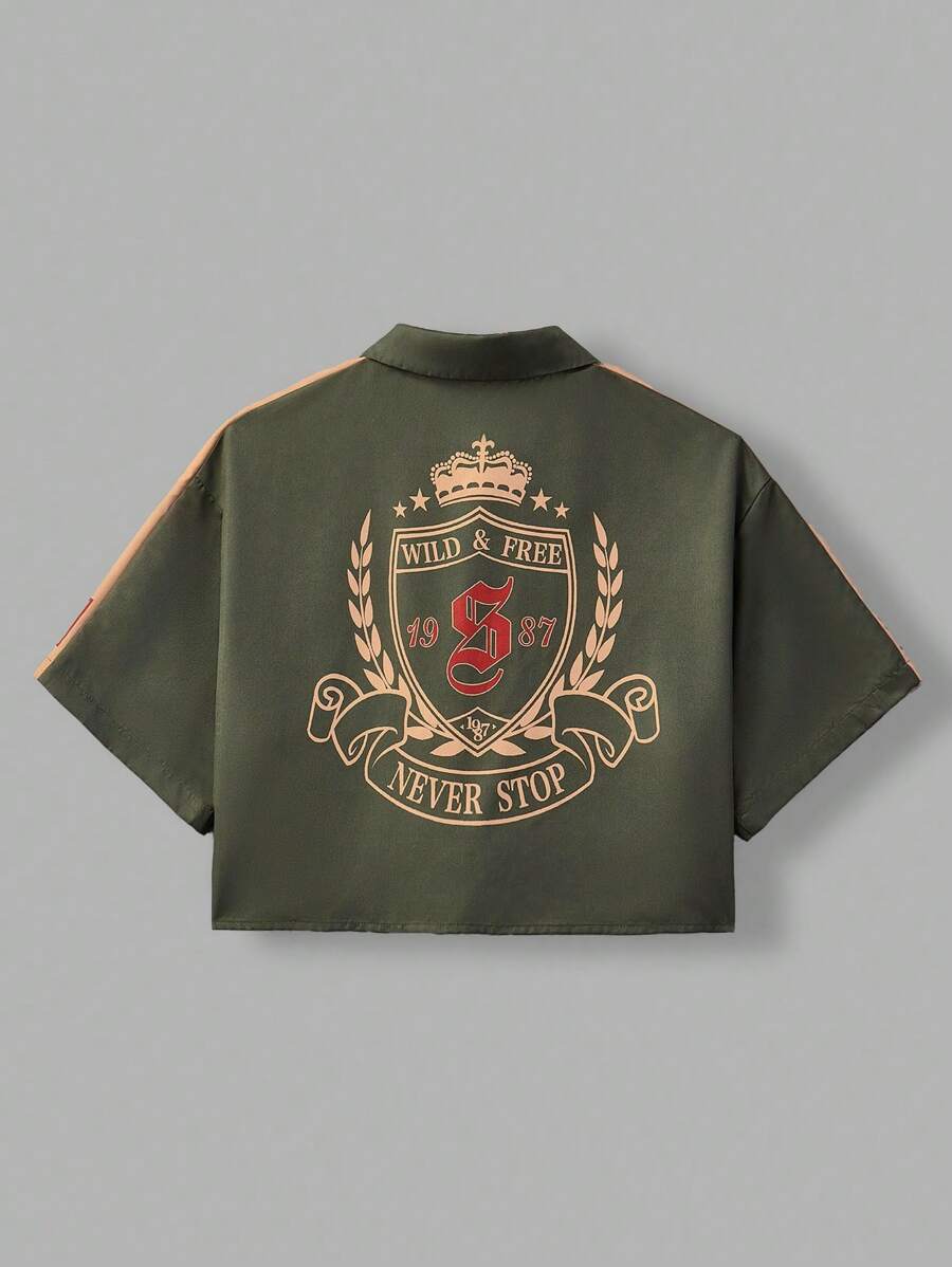 Coolane Kids Tween Girls Army Green Shirts