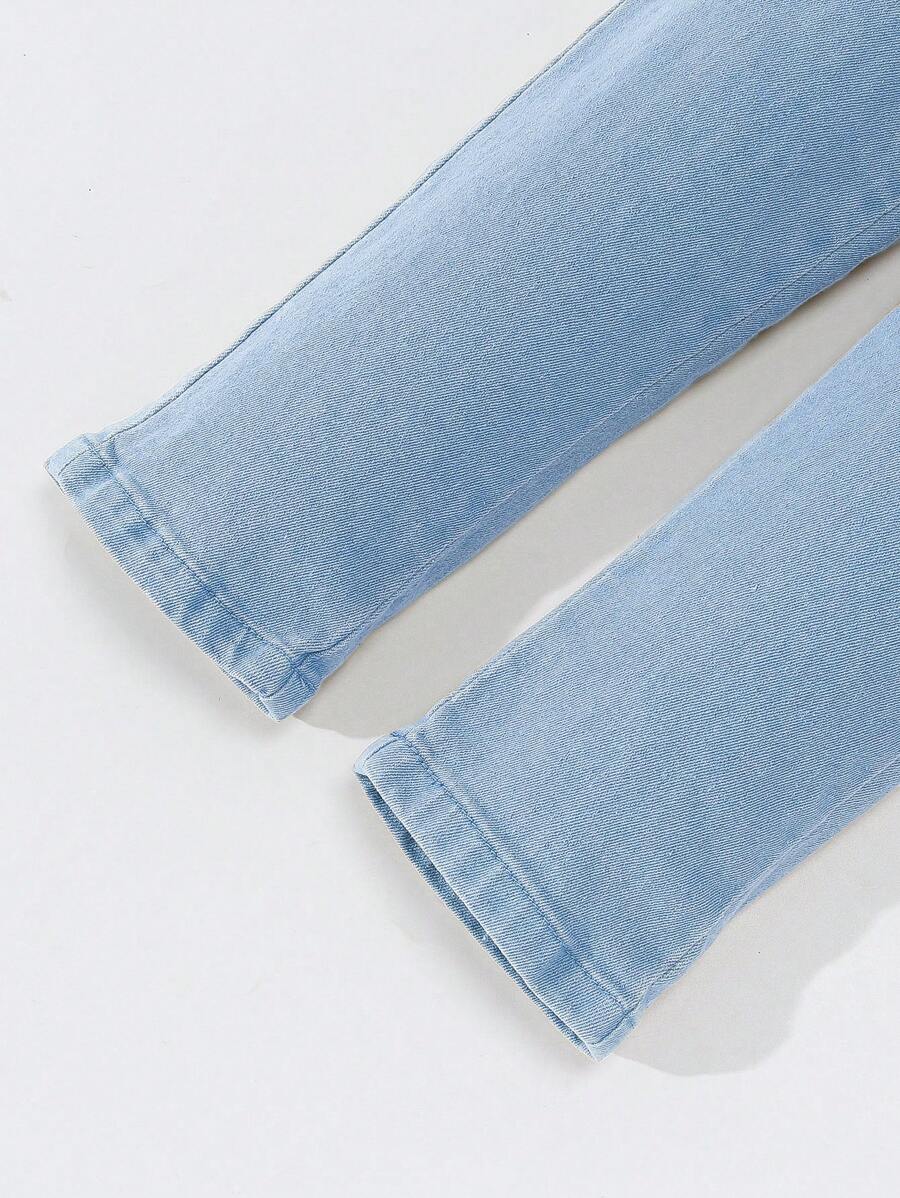 Boys' Elastic Waistband Gray Jeans