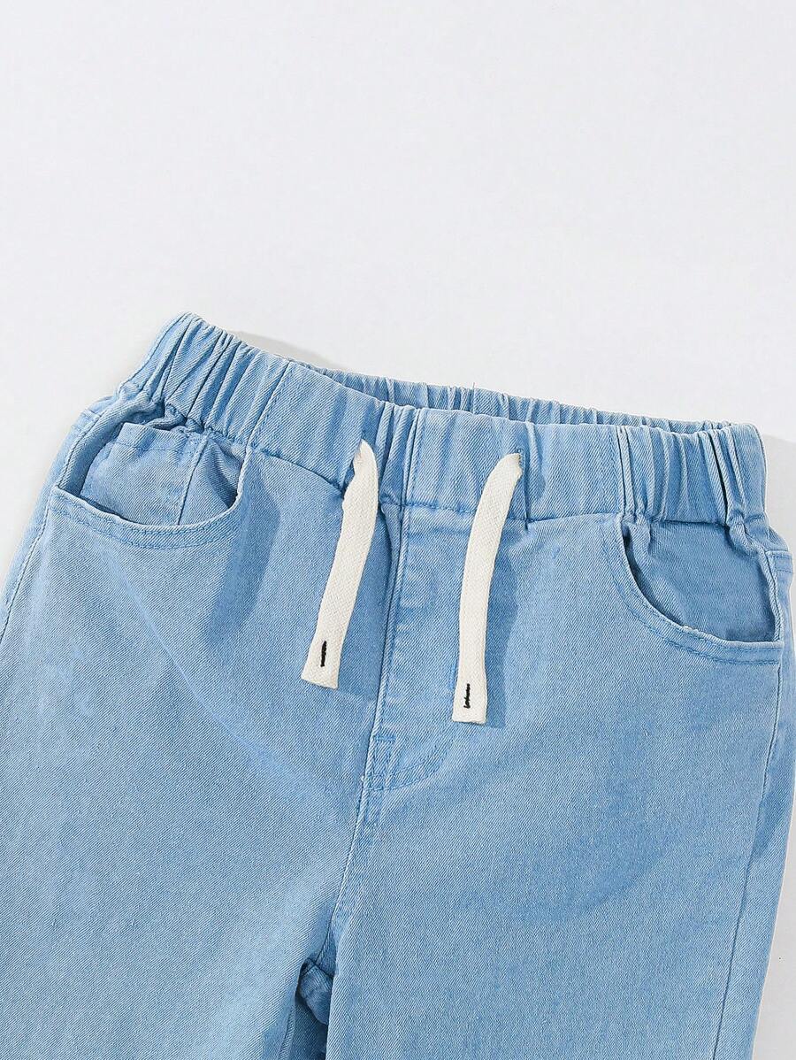 Boys' Elastic Waistband Gray Jeans