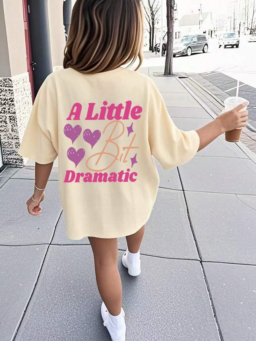 Tween Girls Funny Print Casual Summer T-Shirt