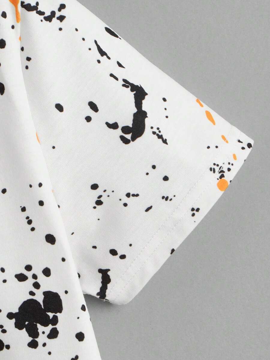 SHEIN Tween Boy Splattered Paint Tee