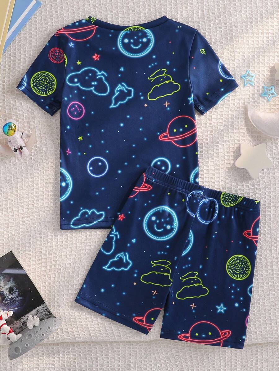 Boys Robot & Lightning Pajama Set – 2pcs Snug Fit