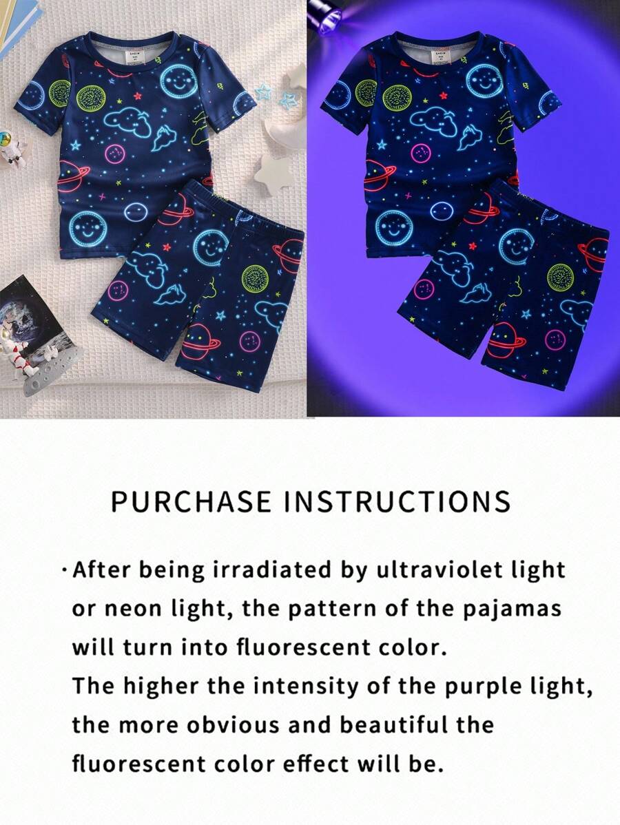 Boys Robot & Lightning Pajama Set – 2pcs Snug Fit