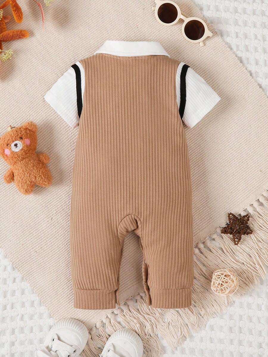 Baby Boy Gentleman Bear Jumpsuit – Birthday Outfit