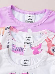 3pcs Baby Animal Print Set – Short Sleeve & Shorts