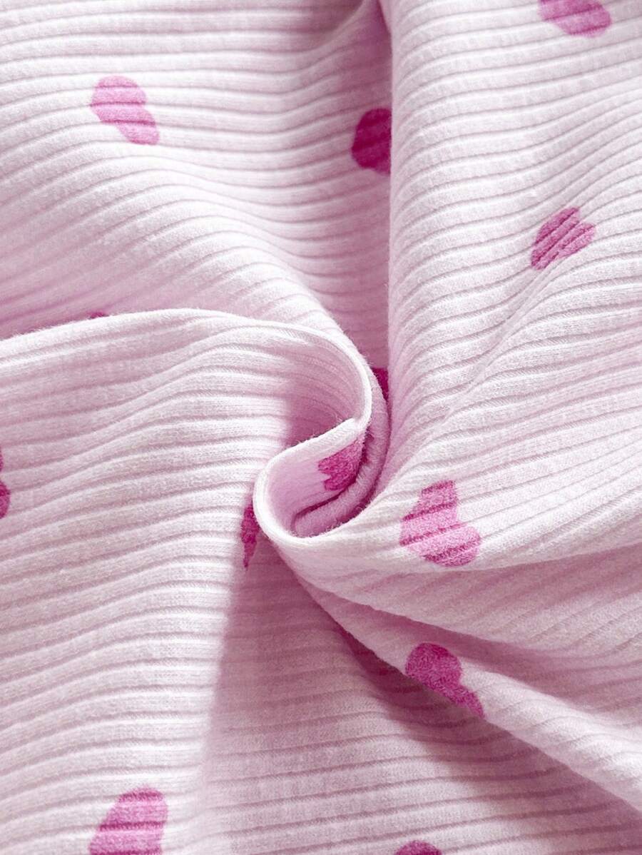 4pcs Baby Girl Pink Heart Romper & Blanket Set