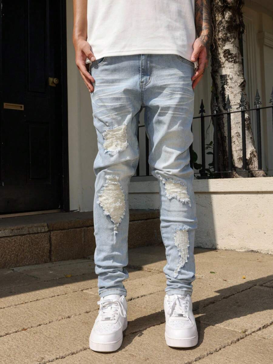 Manfinity EMRG Men’s Ripped Denim Streetwear Jeans