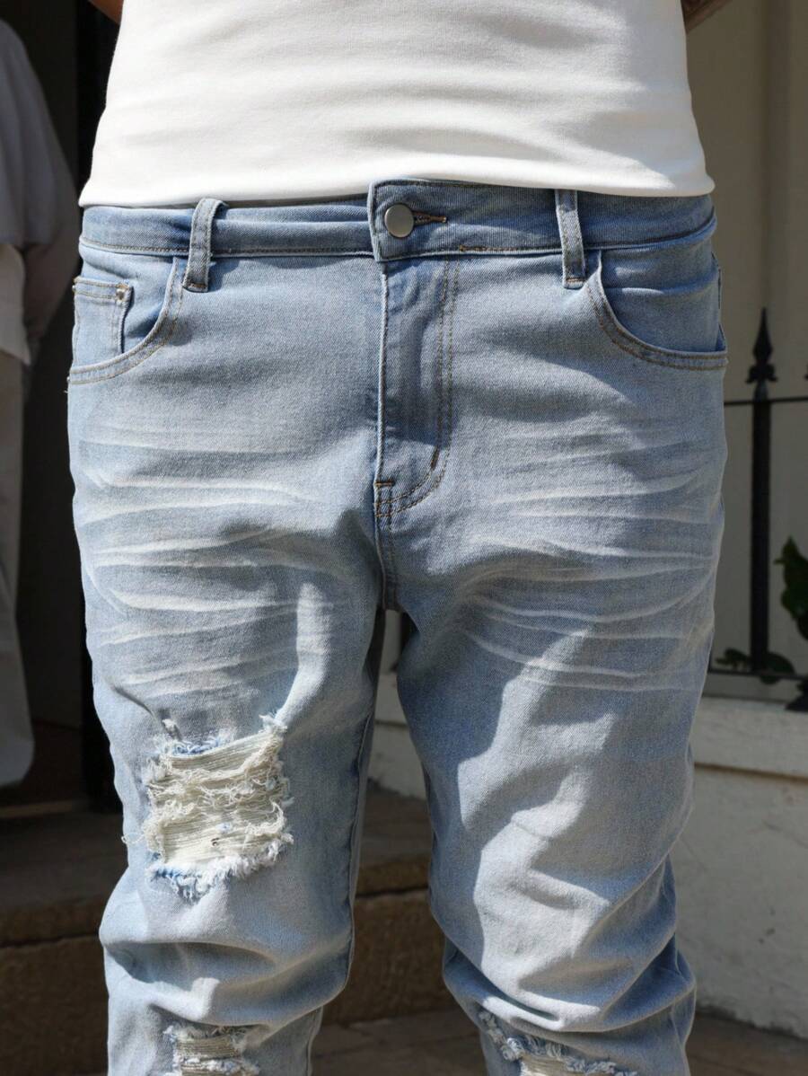 Manfinity EMRG Men’s Ripped Denim Streetwear Jeans