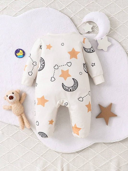 Baby Boy Space Print Footed Jumpsuit – Cozy Wear