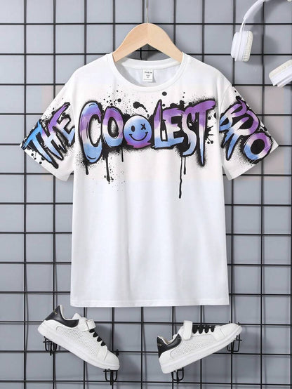 SHEIN Tween Boy Casual Knit T-Shirt