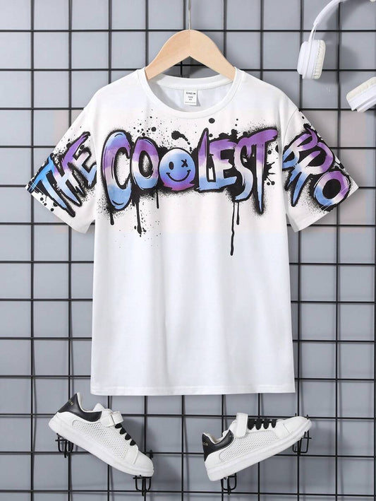 SHEIN Tween Boy Casual Knit T-Shirt