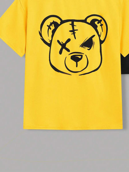 SHEIN 3pcs/Set Tween Boys' Bear Pattern T-Shirt