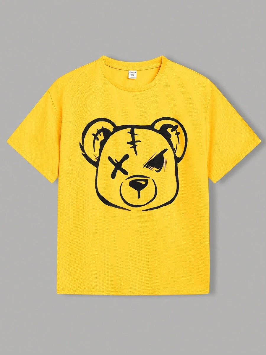 SHEIN 3pcs/Set Tween Boys' Bear Pattern T-Shirt