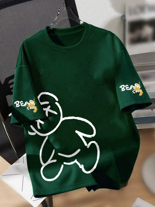 Tween Boys Bear & Slogan Print Summer T-Shirt