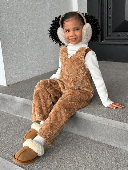 SHEIN SLAYR KIDS Girls Reversible Plush Fleece Jumpsuit