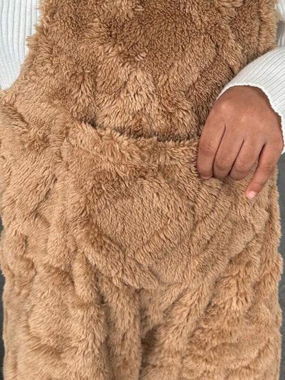 SHEIN SLAYR KIDS Girls Reversible Plush Fleece Jumpsuit