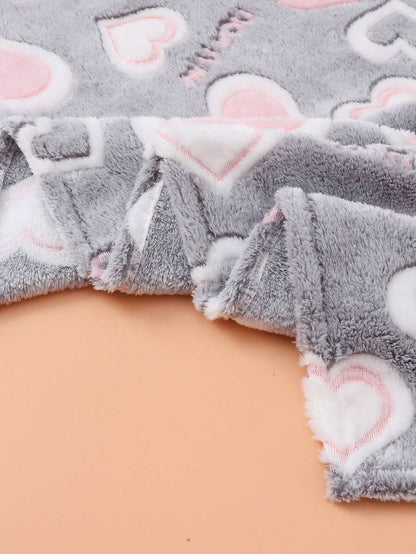 1pc Fluffy Baby Blanket – Soft Coral Fleece