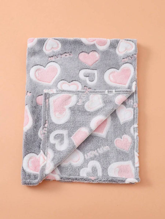 1pc Fluffy Baby Blanket – Soft Coral Fleece