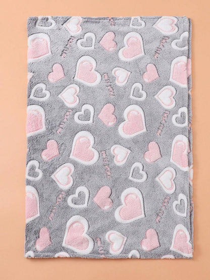 1pc Fluffy Baby Blanket – Soft Coral Fleece