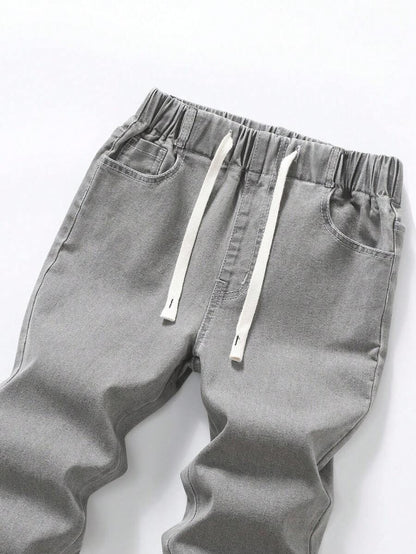 SHEIN Teen Boys All-Match Light Gray Jeans