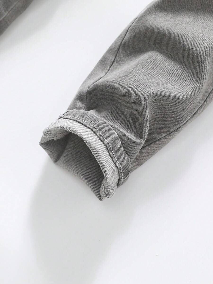 SHEIN Teen Boys All-Match Light Gray Jeans