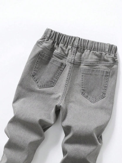 SHEIN Teen Boys All-Match Light Gray Jeans