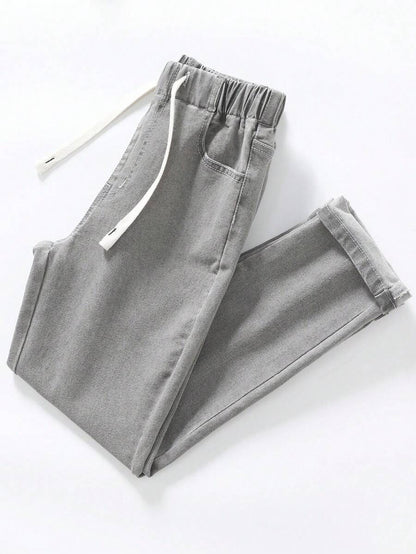 SHEIN Teen Boys All-Match Light Gray Jeans