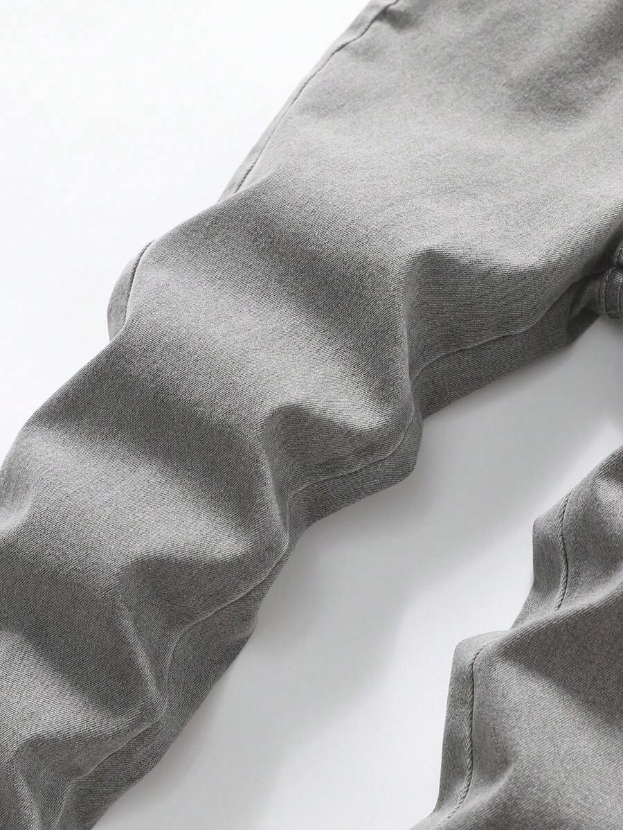 SHEIN Teen Boys All-Match Light Gray Jeans