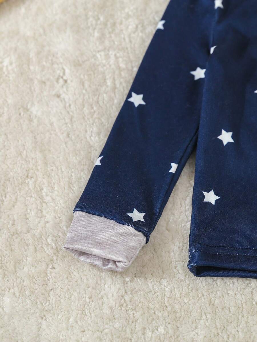 SHEIN 3pcs Baby Star Pajama Set – Navy Loungewear
