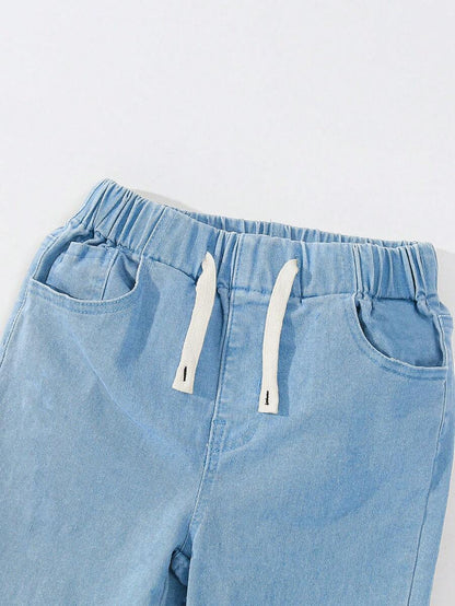 Boys' Elastic Waistband Gray Jeans