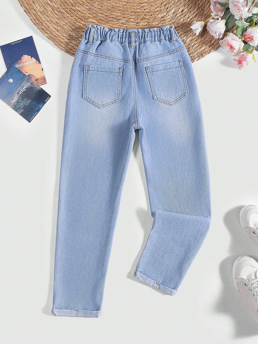 Tween Girls Blue Casual Flare Leg Jeans