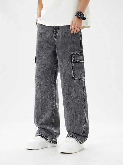 Teen Boys' Solid Color Cargo Jeans