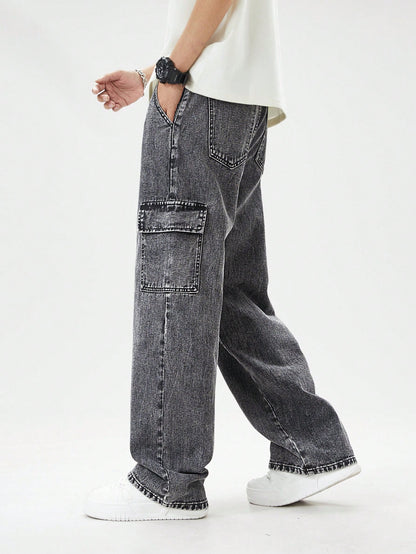 Teen Boys' Solid Color Cargo Jeans